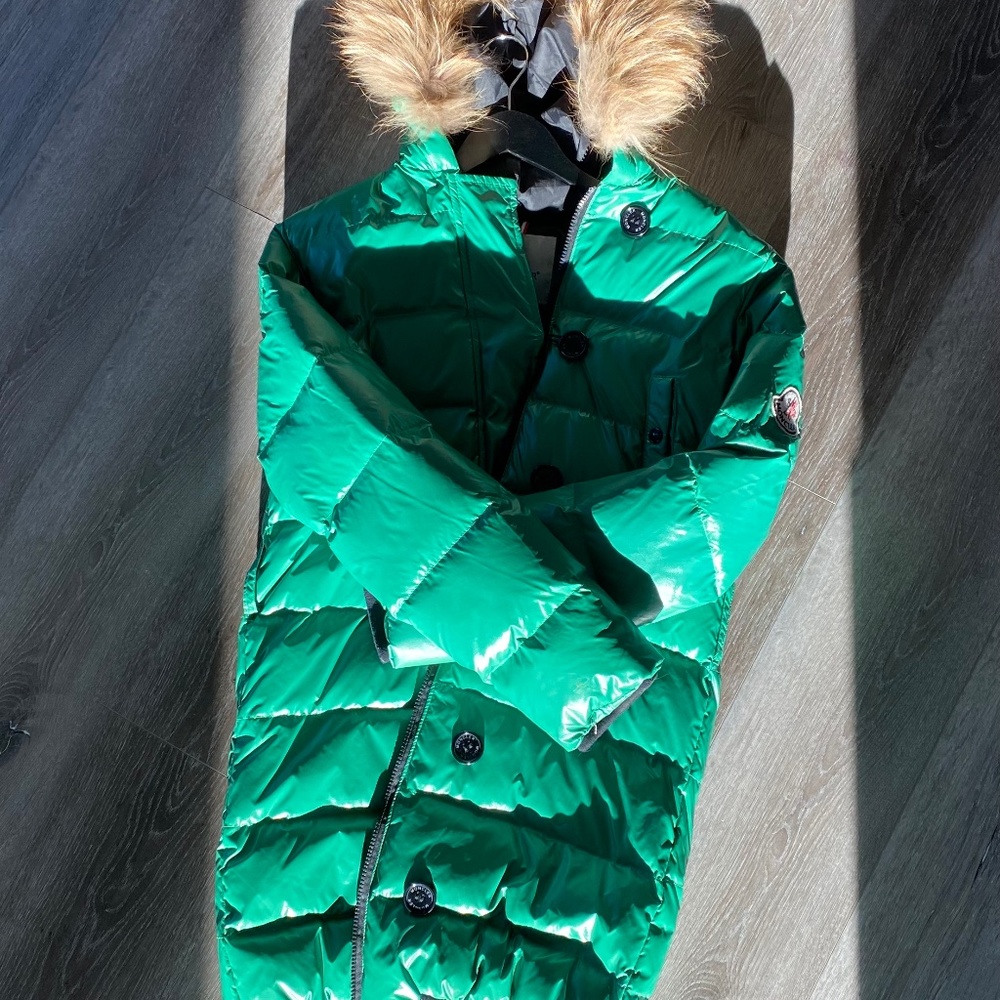 Moncler Parka with Fur Hood, Size 2